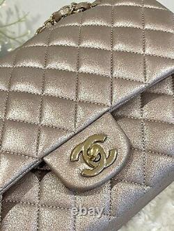1000% AUTHENTIC! RARE! Chanel Classic Medium Rose Gold Goatskin HW Flap Bag