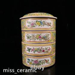 10 Rare Qing dynasty Porcelain Qianlong mark 1set famille rose flower bird Boxe