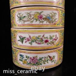 10 Rare Qing dynasty Porcelain Qianlong mark 1set famille rose flower bird Boxe