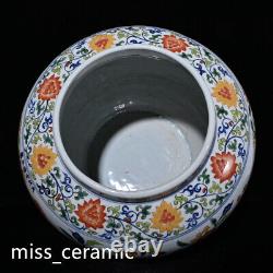 12.6 Rare Ming dynasty Porcelain Xuande mark pair famille rose flower bird pot
