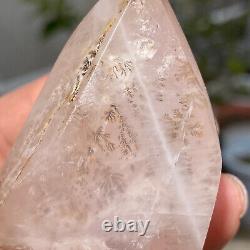 143g Rare Dendrite Pink Rose Quartz Crystal Inclusion Mineral Healing Specimen