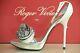 $1495 New Roger Vivier Rose N Roll Silver White Sandals Shoes 39.5 Rare Wedding
