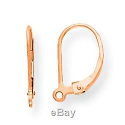 14KT Rose Gold Lever Back with Split Ring Earrings 1 PR Pink Gold RARE Findings
