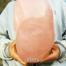 14LB Huge Rare Natural Rose Pink Quartz Crystal Display Specimen Healing