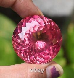 162.00Ct Natural Rare Pink Padparadscha Sapphire Ceylon Round Cut Gemstone AAAA