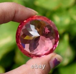 162.00Ct Natural Rare Pink Padparadscha Sapphire Ceylon Round Cut Gemstone AAAA