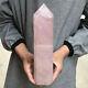 1730g Natural Pink Rose Quartz Obelisk Rare Powder Crystal Wand Point Healing