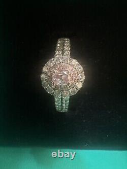 18K Solid Gold 0.82 Cttw Natural Rare Pink & White Diamond Ring 8.5