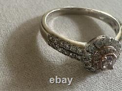 18K Solid Gold 0.82 Cttw Natural Rare Pink & White Diamond Ring 8.5