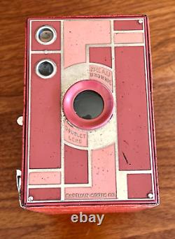 1930 Kodak Teague Rose Pink Beau Brownie 2A Camera Box Design Art Deco Case Rare