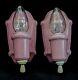 1930s Rarerose Pink Art Deco Porcelain Sconces Bath Bathroom -rewired