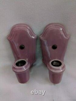 1930s RARERose Pink Art Deco Porcelain Sconces Bath Bathroom -REWIRED