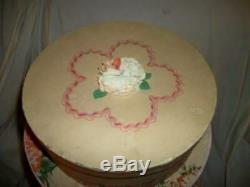 1940's HAT BOX ROSES WALLPAPER SET 3 SHADES OF PINK RARE COTTAGE SHABBY CHIC