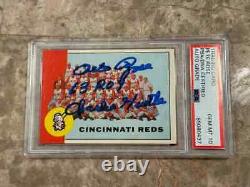 1963 Topps PETE ROSE Signed 63 ROY CHARLIE HUSTLE REDS Card PSA Auto Grade 10