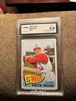 1965 Pete rose card #207 graded 5.5 ex plus rare