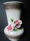 1970s Capodimonte Pink Roses Authentic Italian Vase Rare Design Large 13 3/4