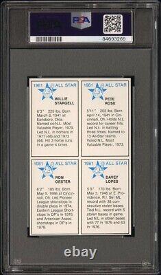 1981 Pete Rose PSA 10 Rare Low Pop 6 ASG Program Inserts Uncut Cards GEM MINT HC