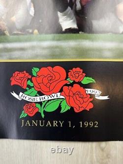 1991 National Championship Washington Huskies Football Rose Bowl Poster RARE