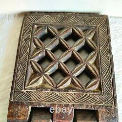 19c Antique Handmade Carved Holy Book Keeping Rose Wood Folding Book Stand Rare