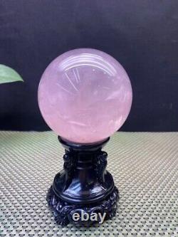 1.8LB Rare Natural PINK ROSE Quartz sphere Crystal ball Mineral Specimen gift