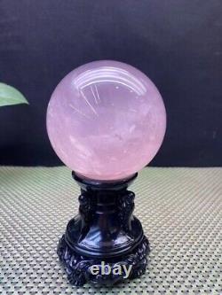 1.8LB Rare Natural PINK ROSE Quartz sphere Crystal ball Mineral Specimen gift