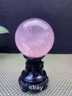 1.8LB Rare Natural PINK ROSE Quartz sphere Crystal ball Mineral Specimen gift