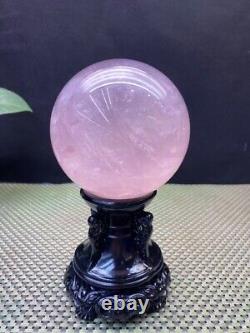 1.8LB Rare Natural PINK ROSE Quartz sphere Crystal ball Mineral Specimen gift