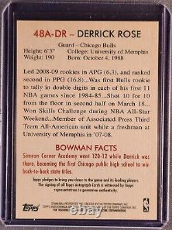 2009-10 Bowman 48 #48A-DR Derrick Rose Autograph SSP Rare Auto Topps