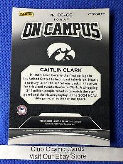 2024 #OC-CC Panini-Caitlin Clark Collection On Campus Rare Pink Prizm SSP