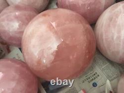 20kg+ Rare Natural pink rose Quartz sphere crystal ball reiki healing