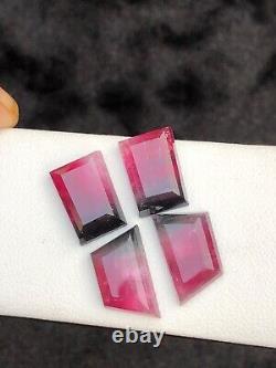 25.05 Rare Hot Pink and Blackish Tourmaline Rose cut from Afghanistan