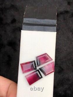 25.05 Rare Hot Pink and Blackish Tourmaline Rose cut from Afghanistan