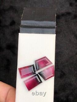 25.05 Rare Hot Pink and Blackish Tourmaline Rose cut from Afghanistan