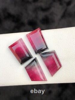 25.05 Rare Hot Pink and Blackish Tourmaline Rose cut from Afghanistan