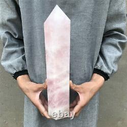 3990g Natural Pink Rose quartz obelisk rare powder crystal wand point healing