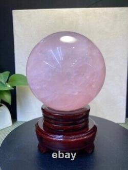 3.5lb Rare Natural PINK ROSE Quartz sphere Crystal ball Mineral Specimen gift