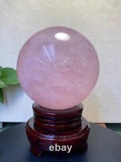 3.5lb Rare Natural PINK ROSE Quartz sphere Crystal ball Mineral Specimen gift