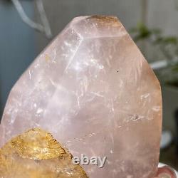 400g Rare Dendrite Pink Rose Quartz Crystal Inclusion Mineral Healing Specimen
