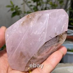 497g Rare Dendrite Pink Rose Quartz Crystal Inclusion Mineral Healing Specimen