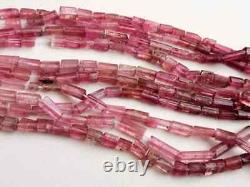 4-10mm Rare Pink Tourmaline Faceted Pipe Beads, Natural Pink Tourmaline Fancy