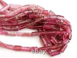 4-10mm Rare Pink Tourmaline Faceted Pipe Beads, Natural Pink Tourmaline Fancy