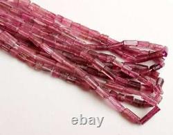 4-10mm Rare Pink Tourmaline Faceted Pipe Beads, Natural Pink Tourmaline Fancy