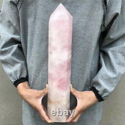 5220g Natural Pink Rose quartz obelisk rare powder crystal wand point healing