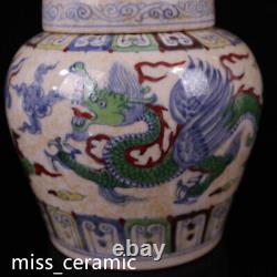 5.7 Rare Ming dynasty Porcelain mark pair famille rose cloud Dragon pattern pot