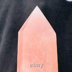 5.84lb Natural Pink Rose Quartz Obelisk Rare Powder Crystal Wand Point Healing