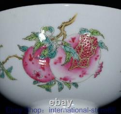 5.8 Rare Marked Chinese Famille Rose Porcelain Palace Peach Flower Bowl Pair