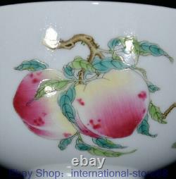 5.8 Rare Marked Chinese Famille Rose Porcelain Palace Peach Flower Bowl Pair