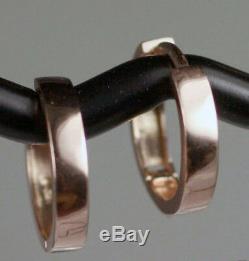 5/8 Solid 14K PINK ROSE Gold 14mm Huggies Hoop Earring ITALY 1.5g RARE Beauty
