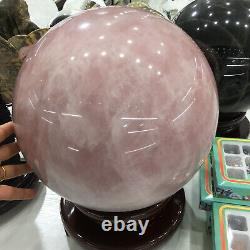 66LB Top Rare Natural Pink rose quartz ball crystal sphere reiki Healing