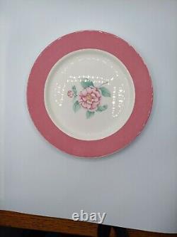 6 Setting Vintage Villeroy & Boch Pink Rose Dinnerware 5pc Set Rare Item